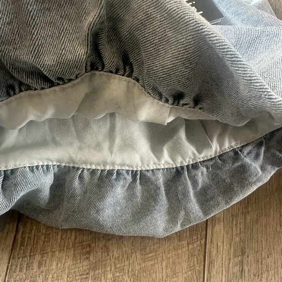 Madden Girl Light Blue Denim Bubble Mini Skirt - Sweet Revenge, Light Wash - Picture 5 of 8